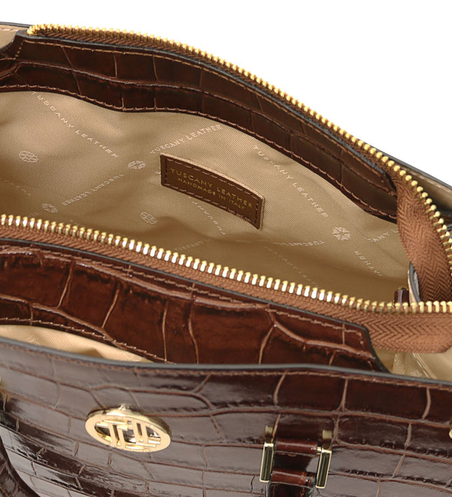 TL142504 – Croque - Croc print leren handbag