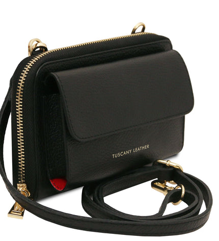 TL142433 – Urania - leren wallet/phone holder with strap