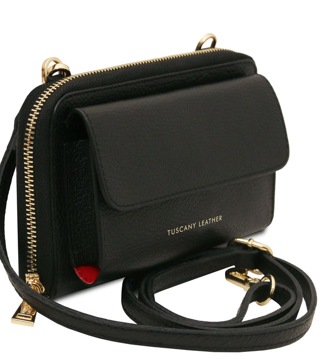 TL142433 – Urania - leren wallet/phone holder with strap