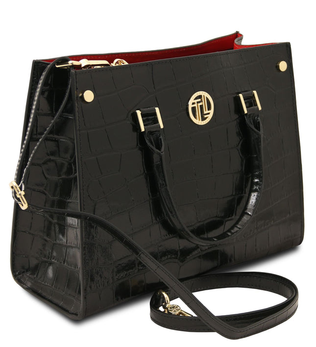 TL142504 – Croque - Croc print leren handbag