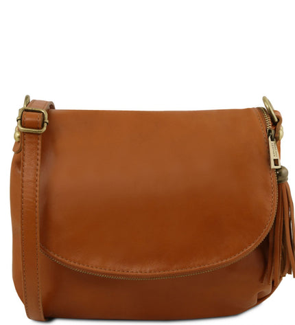 TL141223 – TL Bag - Soft leren shoulder bag with tassel detail