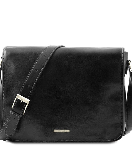 TL90475 – Messenger double - Crossbody leren bag