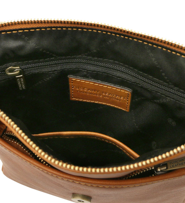 TL141408 – John - leren crossbody bag for men with front zip