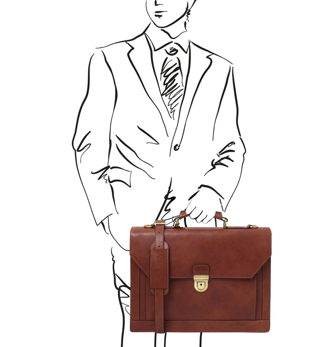 TL142448 – Cremona - leren briefcase 3 compartments