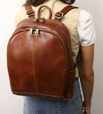 TL142460 – Canberra - 2 Compartments leren backpack