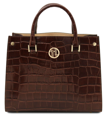 TL142504 – Croque - Croc print leren handbag