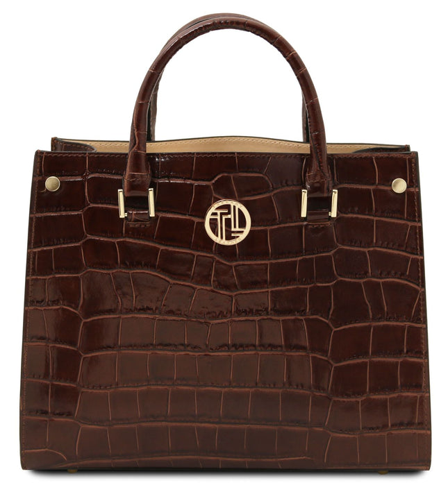 TL142504 – Croque - Croc print leren handbag