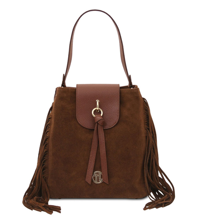 TL142512 – Nomade - Suede leren fringe shoulder bag