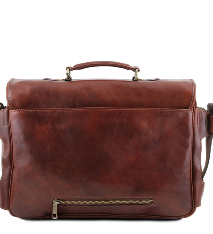 TL142069 – Ventimiglia - leren multi compartment TL SMART briefcase with front pockets