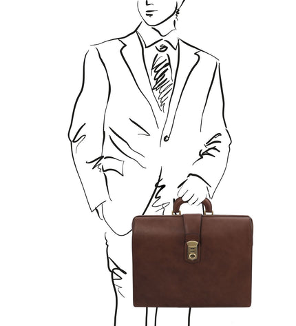 TL142352 – Canova - leren Doctor bag briefcase 3 compartments