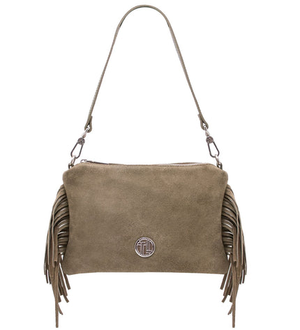 TL142495 – Nomade - Suede leren fringe clutch