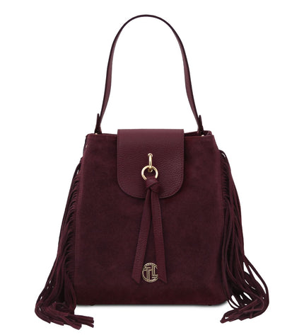 TL142512 – Nomade - Suede leren fringe shoulder bag