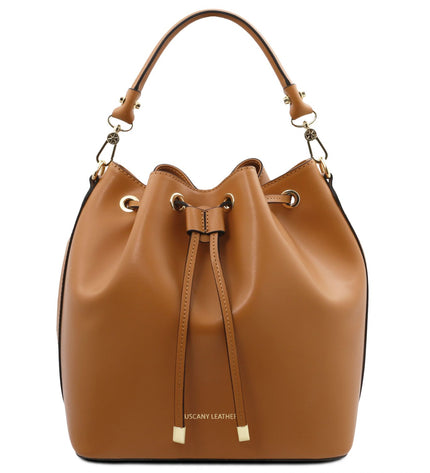 TL141531 – Vittoria - leren bucket bag
