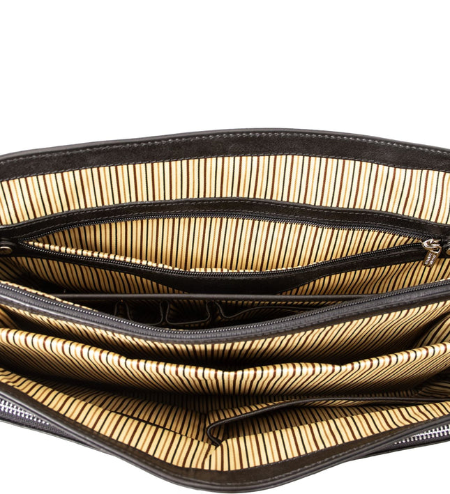 TL142067 – Alessandria - leren multi compartment TL SMART laptop briefcase