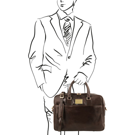 TL141241 – Urbino - leren laptop briefcase with front pocket