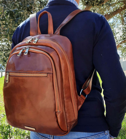 TL142049 – Perth - 2 Compartments leren backpack