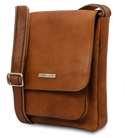 TL141407 – Jimmy - leren crossbody bag for men with front pocket