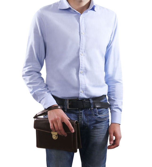 TL8075 – Max - leren handy wrist bag