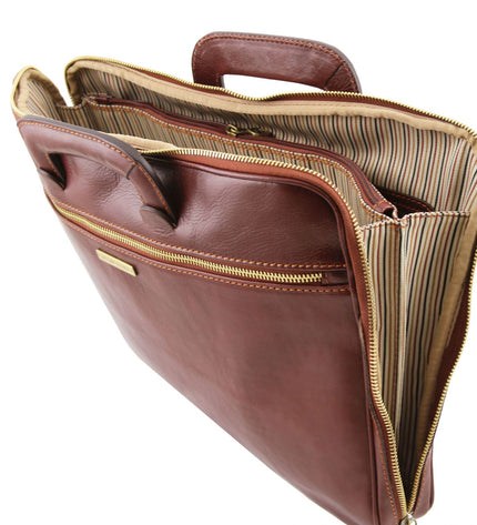 Tuscany Leather – Caserta - Document Leather briefcase – Bruin (TL142070)