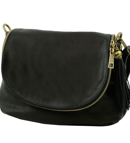 TL141223 – TL Bag - Soft leren shoulder bag with tassel detail