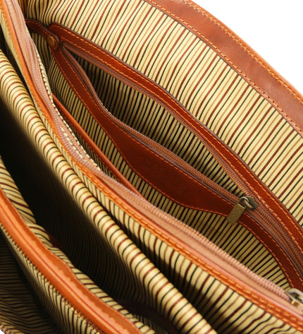 Tuscany Leather – Alessandria - Leather multi compartment TL SMART laptop briefcase – Honing (TL142440)