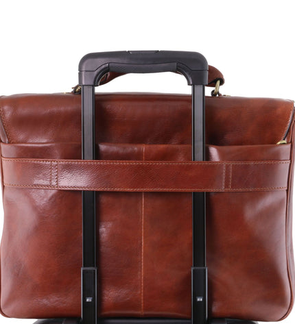 Tuscany Leather – Alessandria - Leather multi compartment TL SMART laptop briefcase – Honing (TL142440)