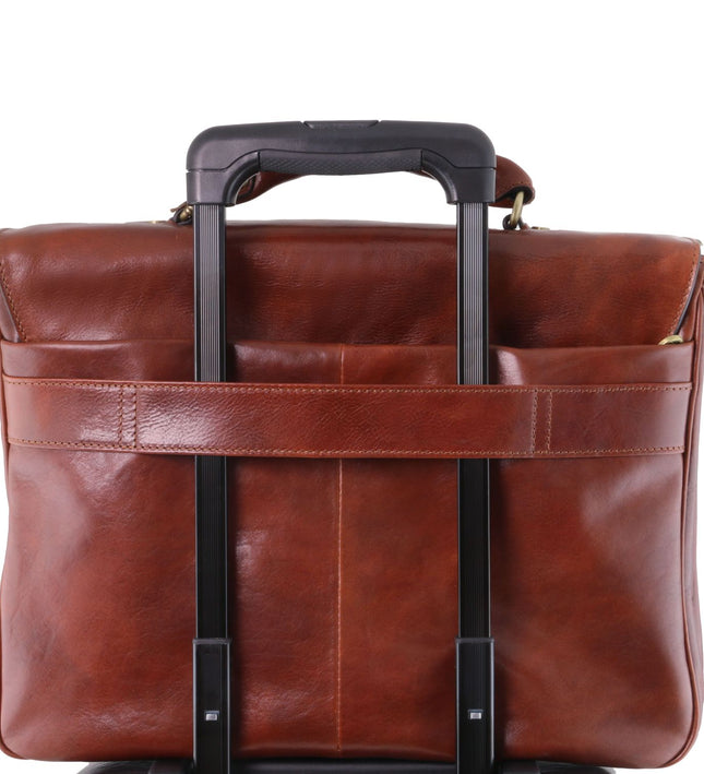 Tuscany Leather – Alessandria - Leather multi compartment TL SMART laptop briefcase – Honing (TL142440)