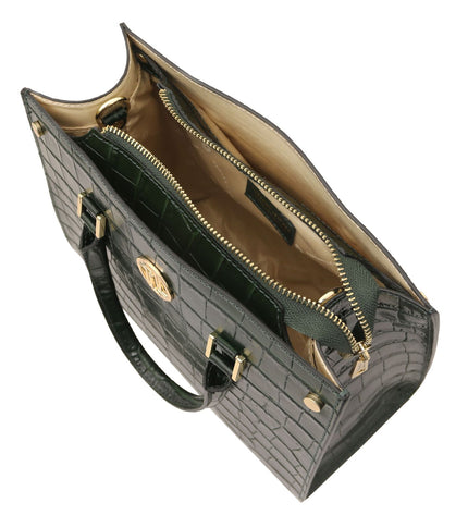 TL142504 – Croque - Croc print leren handbag