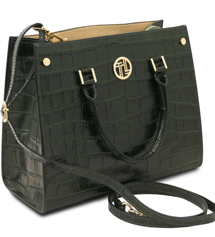 TL142504 – Croque - Croc print leren handbag