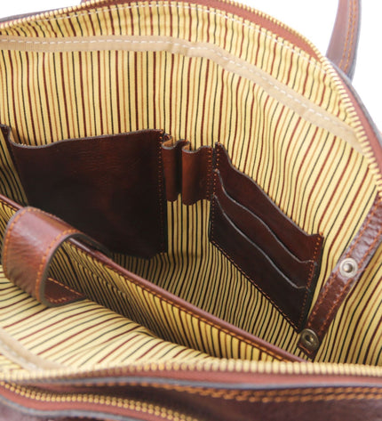 TL141894 – Urbino - leren laptop briefcase 2 compartments with front pocket