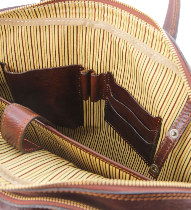 TL141894 – Urbino - leren laptop briefcase 2 compartments with front pocket