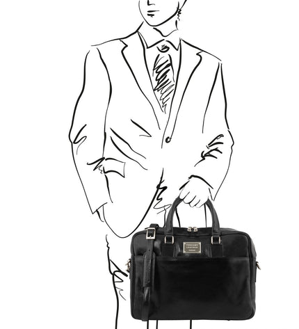 TL141241 – Urbino - leren laptop briefcase with front pocket