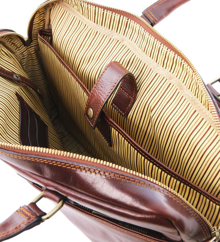 TL141894 – Urbino - leren laptop briefcase 2 compartments with front pocket