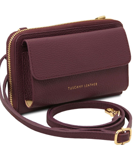 TL142433 – Urania - leren wallet/phone holder with strap