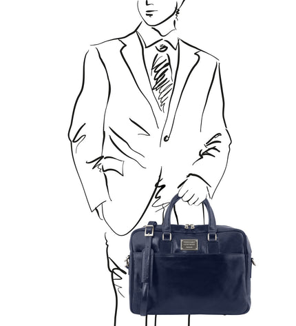 TL141241 – Urbino - leren laptop briefcase with front pocket