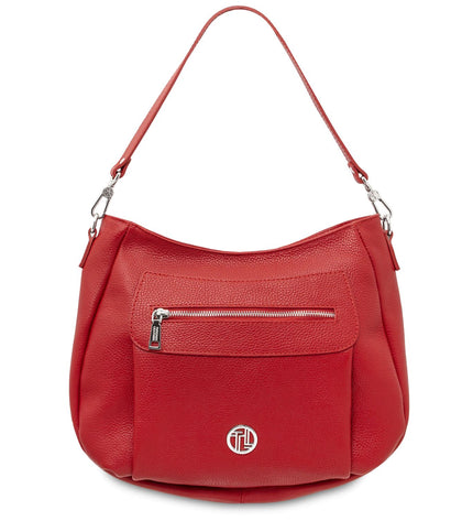 Tuscany Leather – Brenda - Soft leather shoulder bag – Lipstick Red (TL142450)