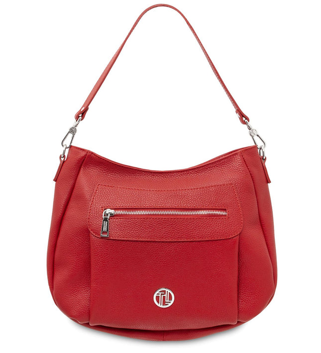 Tuscany Leather – Brenda - Soft leather shoulder bag – Lipstick Red (TL142450)
