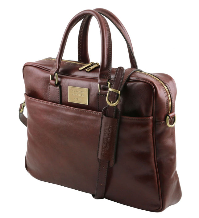 TL141241 – Urbino - leren laptop briefcase with front pocket