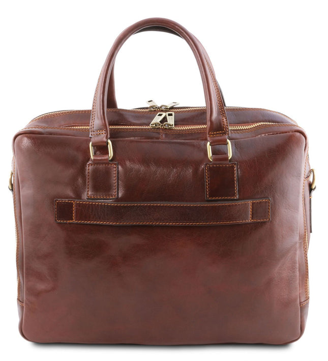 TL141894 – Urbino - leren laptop briefcase 2 compartments with front pocket