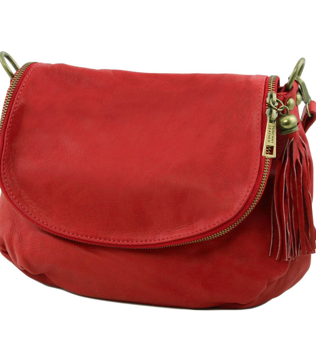 TL141223 – TL Bag - Soft leren shoulder bag with tassel detail