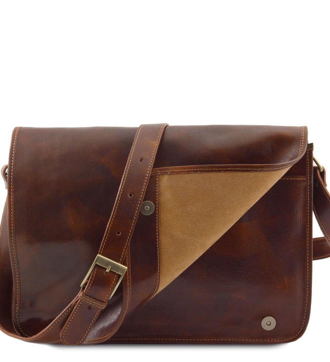 TL90475 – Messenger double - Crossbody leren bag
