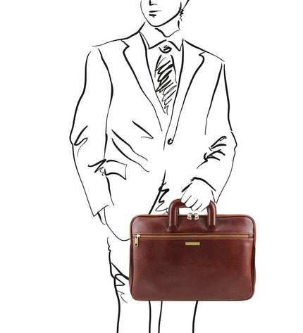 Tuscany Leather – Caserta - Document Leather briefcase – Bruin (TL142070)