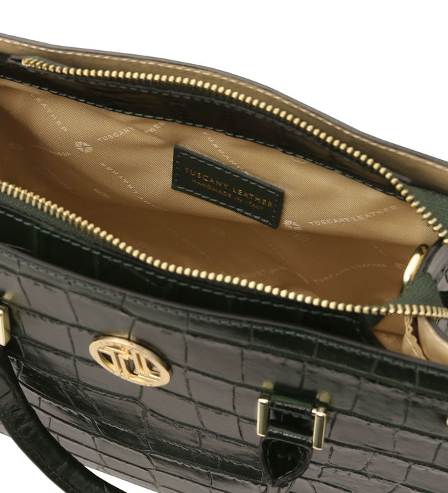 TL142504 – Croque - Croc print leren handbag