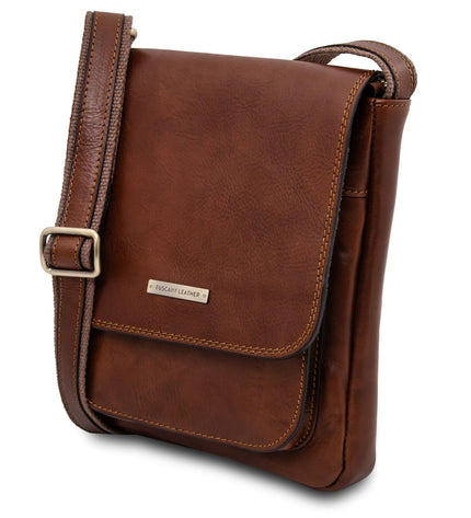 TL141407 – Jimmy - leren crossbody bag for men with front pocket
