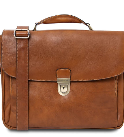 TL142067 – Alessandria - leren multi compartment TL SMART laptop briefcase