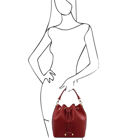 TL141531 – Vittoria - leren bucket bag
