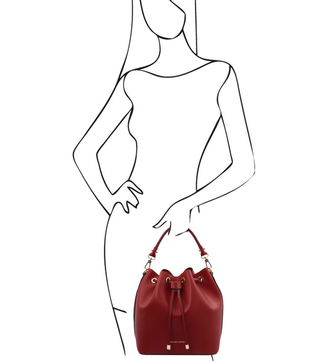 TL141531 – Vittoria - leren bucket bag