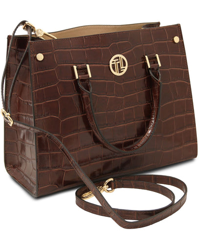 TL142504 – Croque - Croc print leren handbag