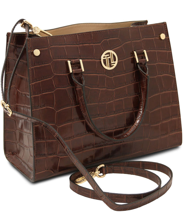 TL142504 – Croque - Croc print leren handbag