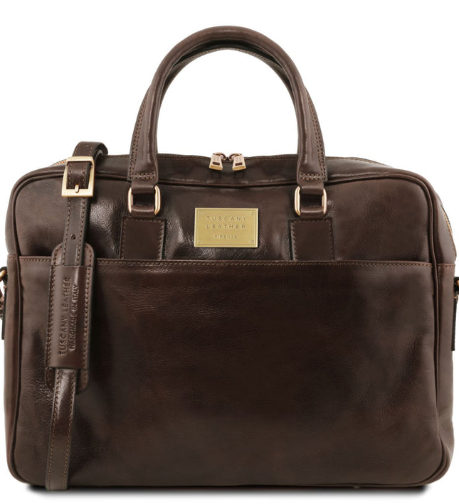 TL141894 – Urbino - leren laptop briefcase 2 compartments with front pocket